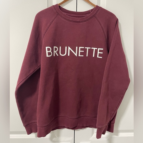 BRUNETTE THE LABEL- Brunette" Classic Sweatshirt | Burgundy - Picture 1 of 4